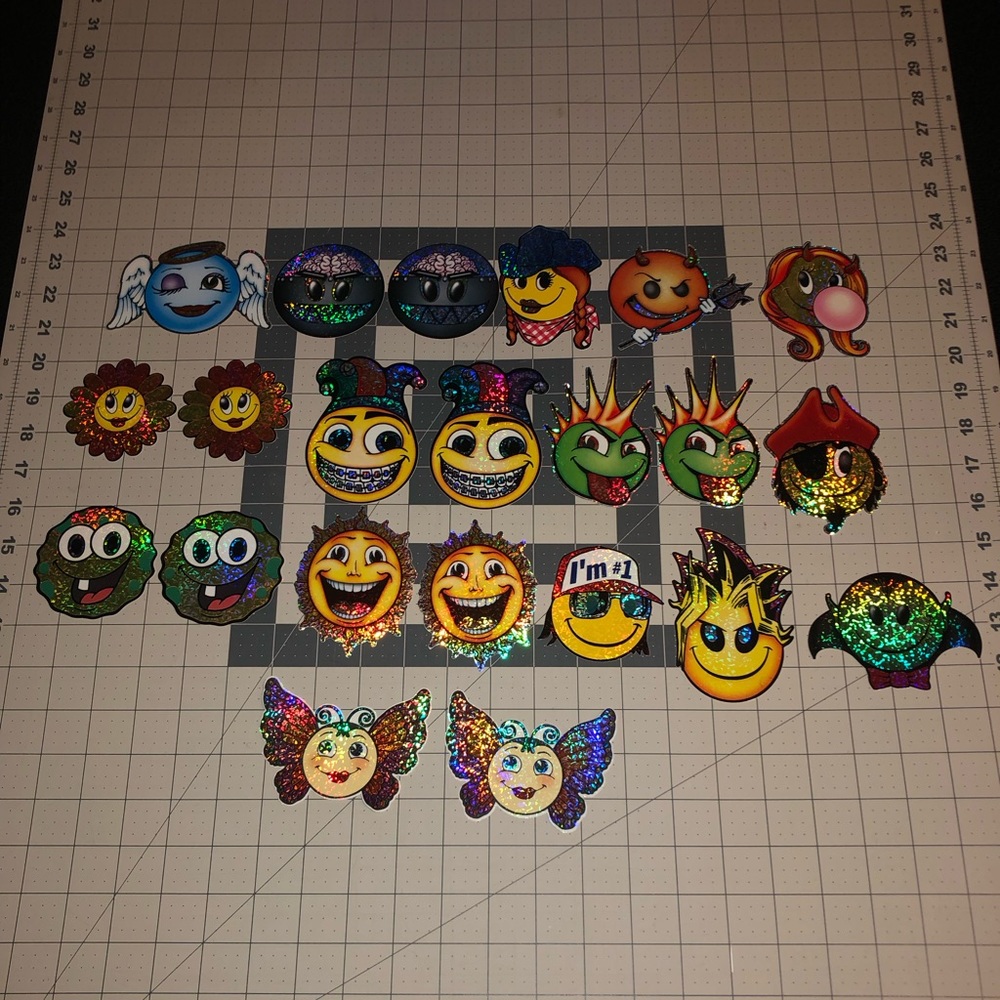Y2K Smiley Face Stickers. Complete Collection. 22 Total Stickers.